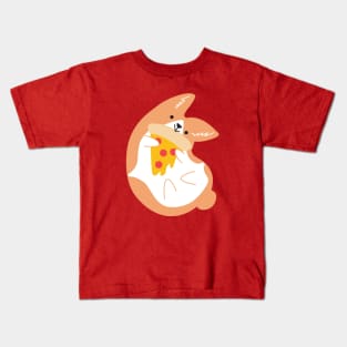 Corgis love pizza Kids T-Shirt